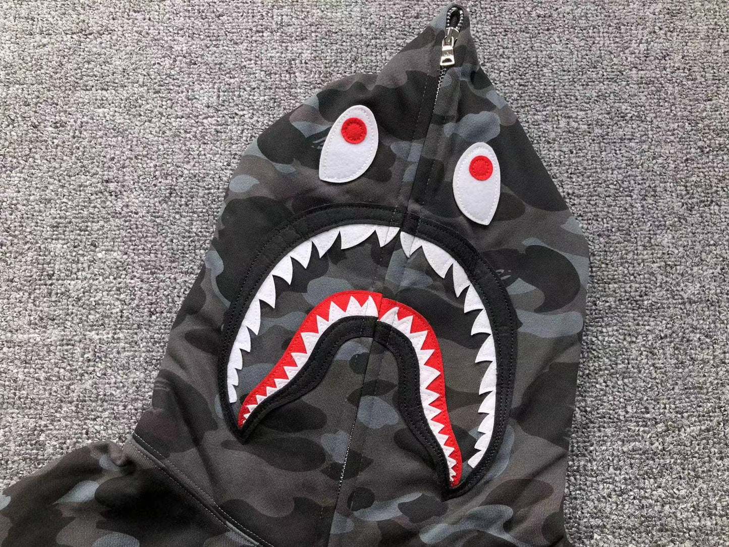 BAPE COLOR CAMO SHARK FULL ZIP HOODIE BLACK