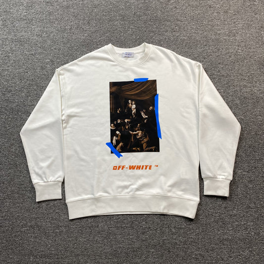 OFF WHITE X BROWNS CARAVAGGIO CREWNECK WHITE