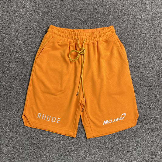 RHUDE X MCLAREN SHORTS ORANGE