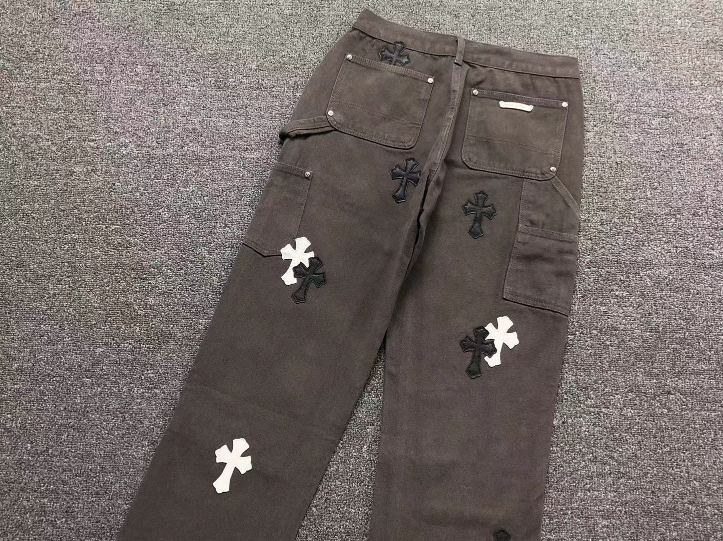 Chrome Hearts Cross Patch Pantalon Carpintero Gris