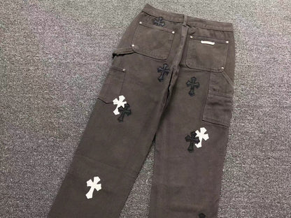 Chrome Hearts Cross Patch Pantalon Carpintero Gris