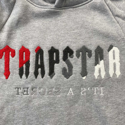 TRAPSTAR CHENILLE DECODED TRACKSUIT GREY RED