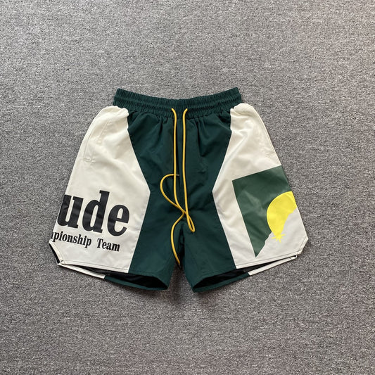 RHUDE SHORTS GREEN