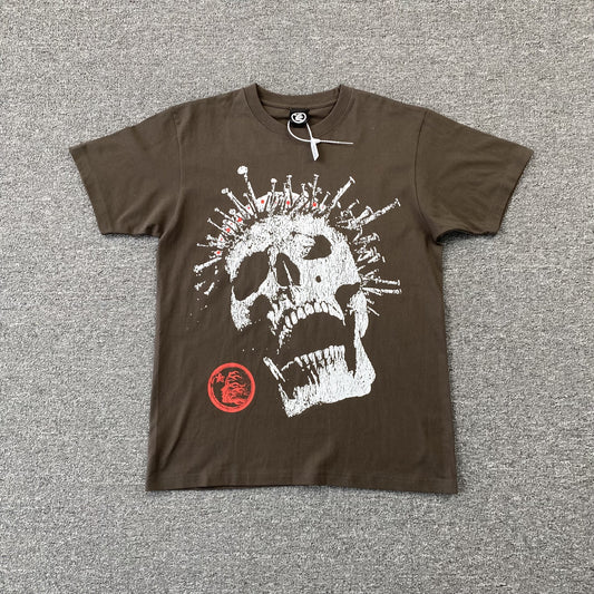 HELLSTAR CROWNED SKULL TEE BROWN