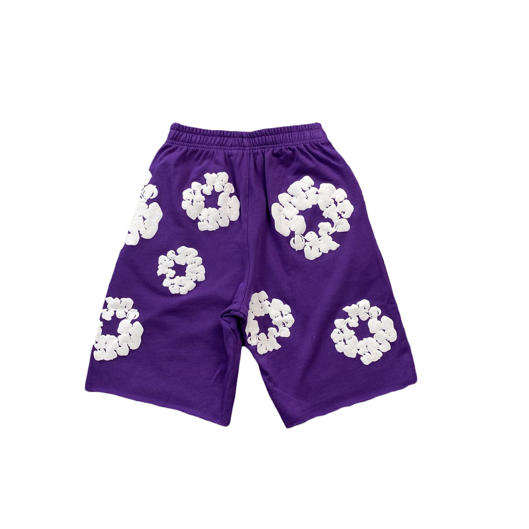 DENIM TEARS THE COTTON WREATH SHORTS PURPLE