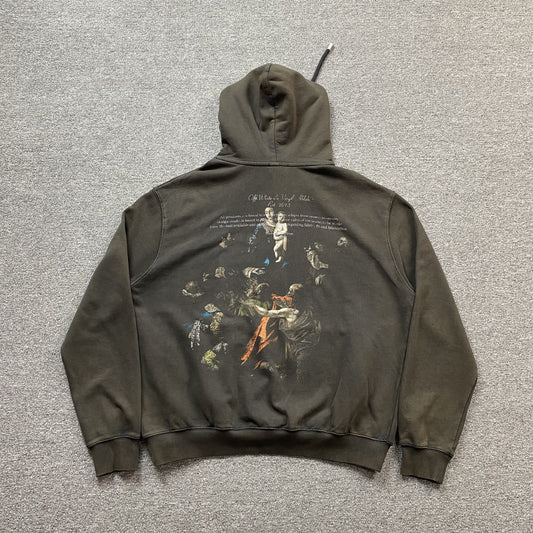 OFF WHITE CARAVAGGIO PRINT HOODIE BLACK