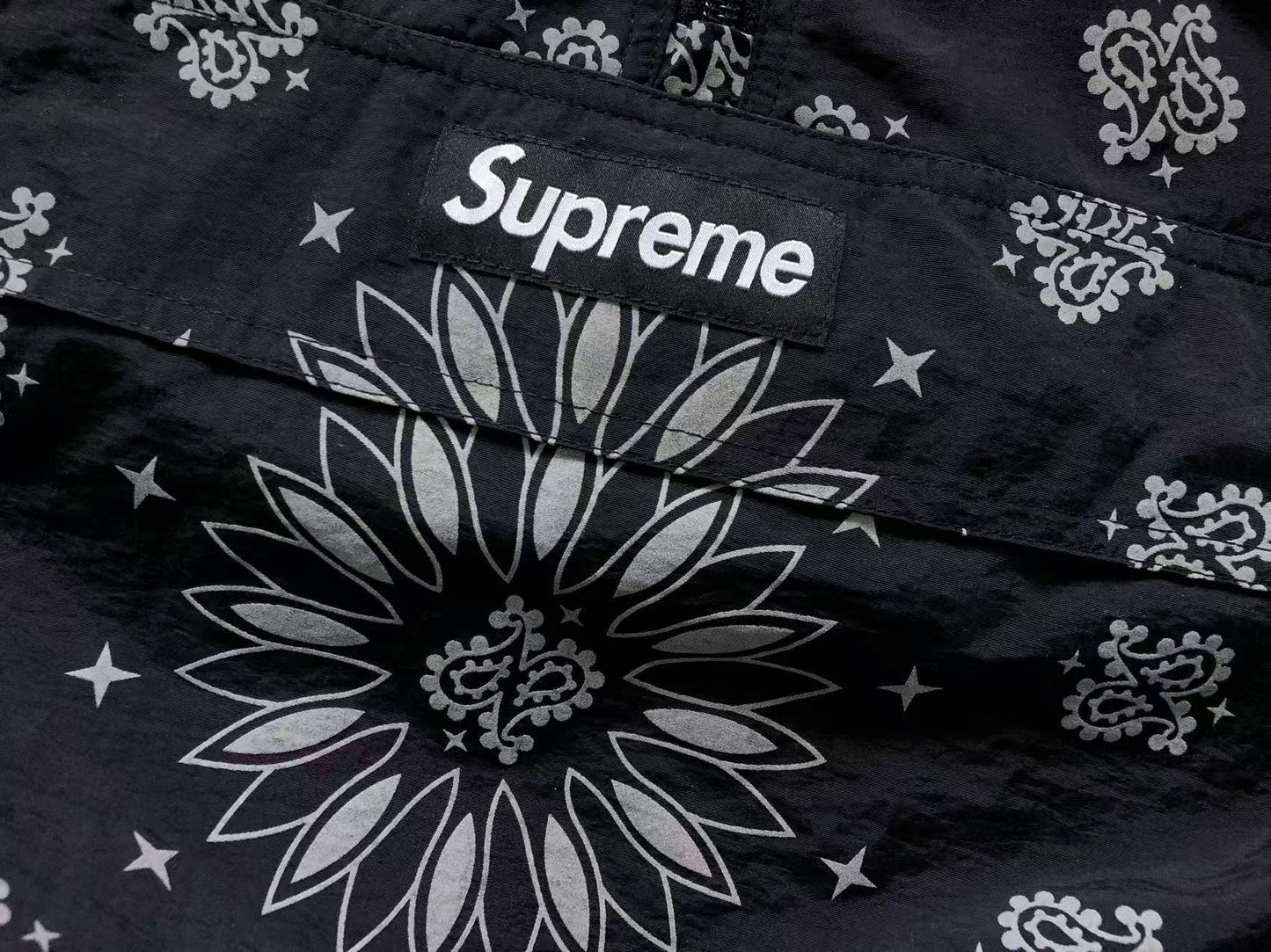 Campera Supreme Reflective Bandana Anorak Negra