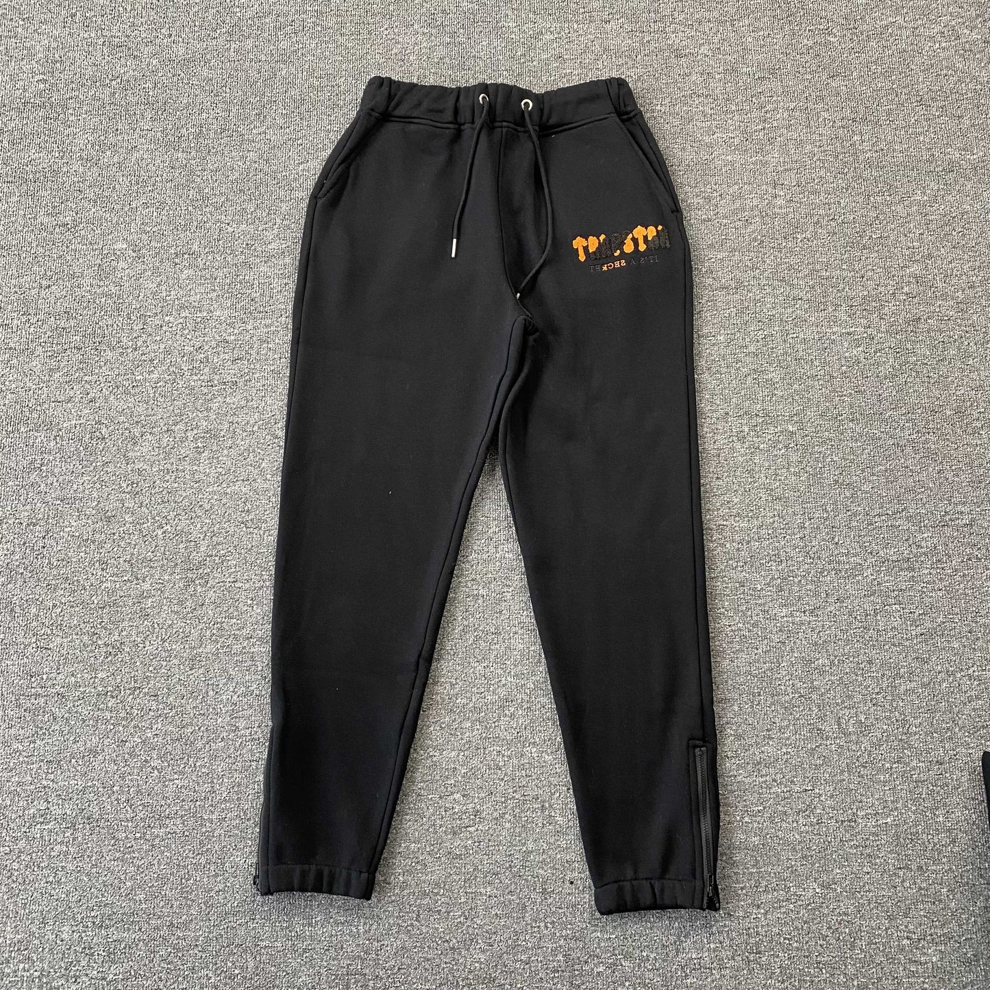 TRAPSTAR CHENILLE DECODED TRACKSUIT BLACK ORANGE