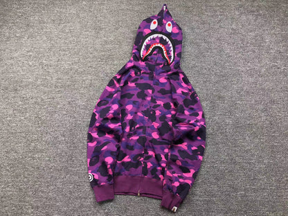 BAPE COLOR CAMO SHARK FULL ZIP HOODIE PURPLE