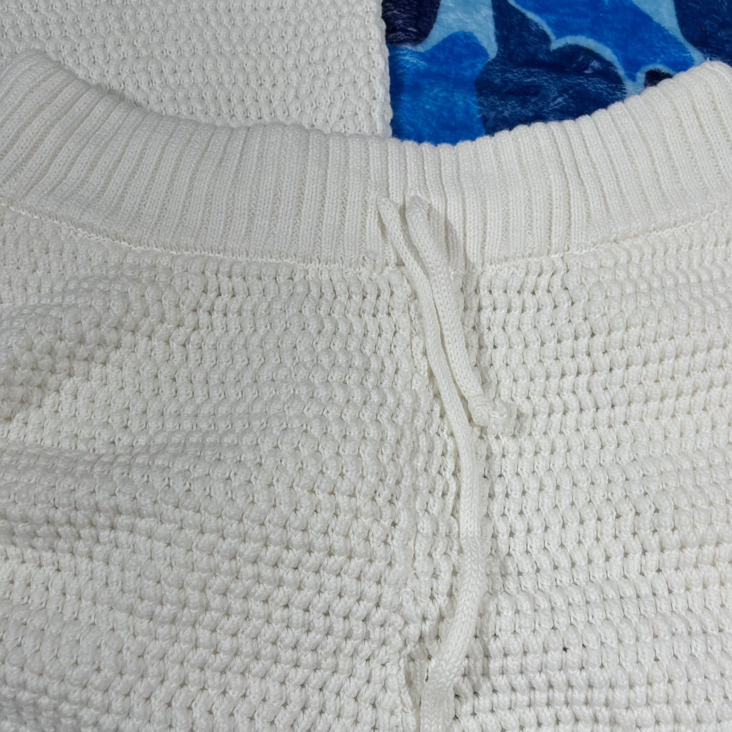 Conjunto Casablanca Crochet Blanco Celeste XXL