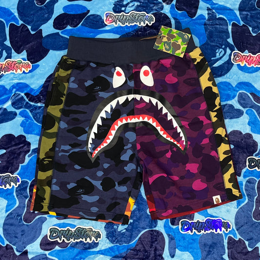 BAPE MIX CAMO SHARK SHORTS