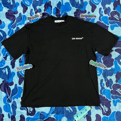 Remera Off White Wave Outline Diag Negra S