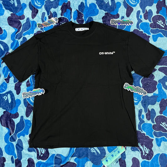 Remera Off White Wave Outline Diag Negra S