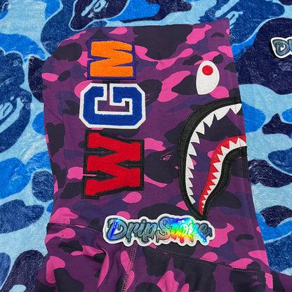 Campera Bape Color Camo Shark Full Zip Violeta