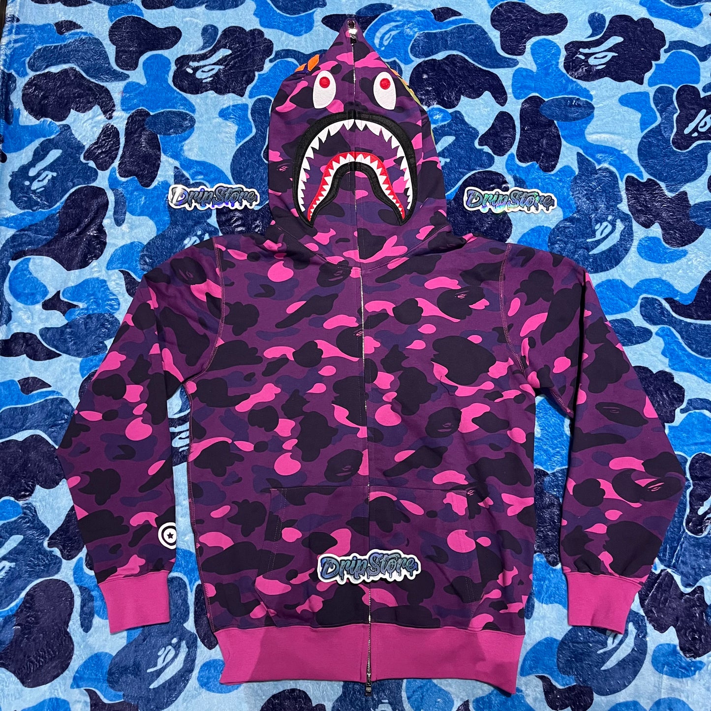 Campera Bape Color Camo Shark Full Zip Violeta