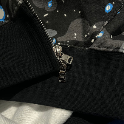 Campera Bape Space Camo Shark Full Zip Negro