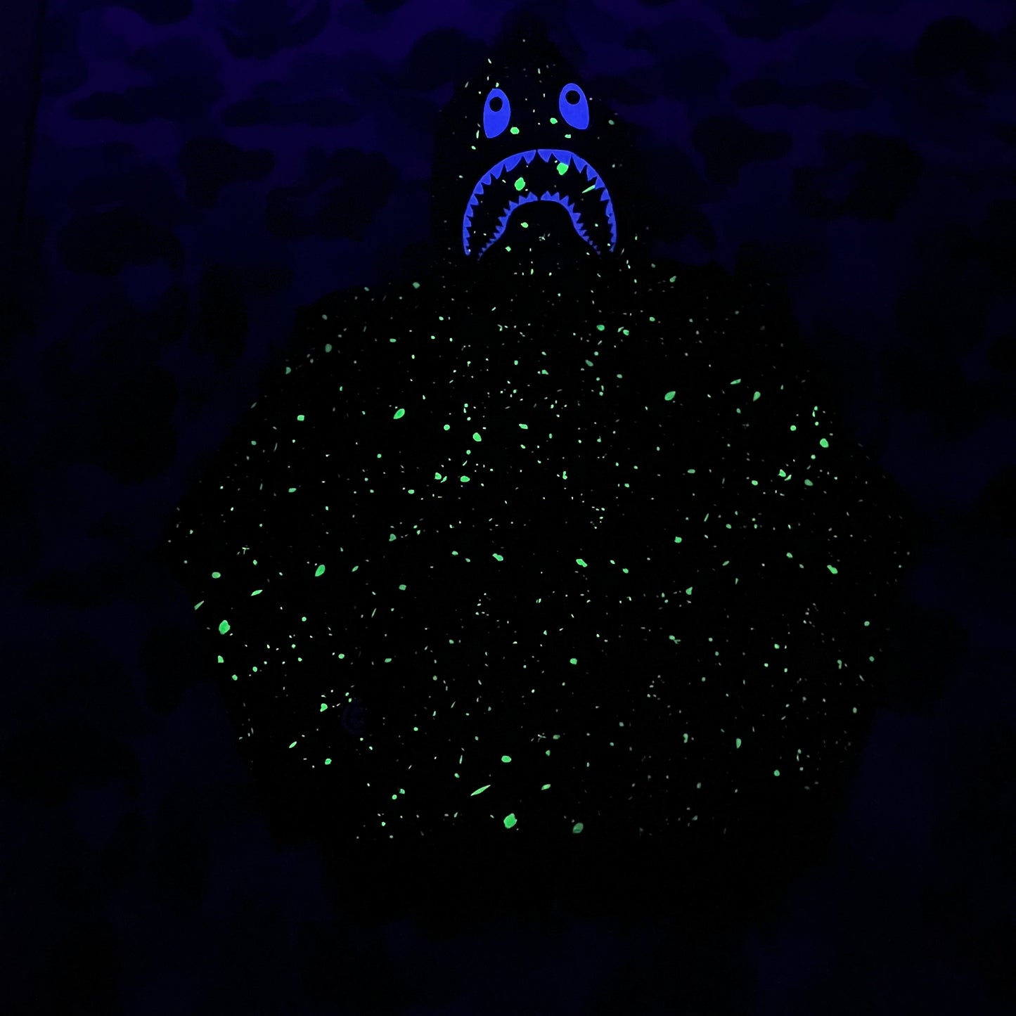 Campera Bape Space Camo Shark Full Zip Negro