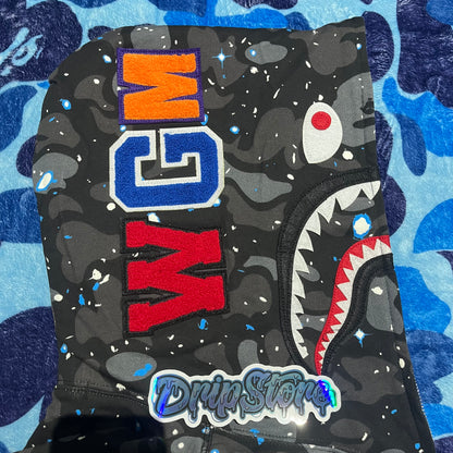 Campera Bape Space Camo Shark Full Zip Negro