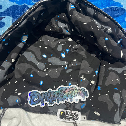 Campera Bape Space Camo Shark Full Zip Negro