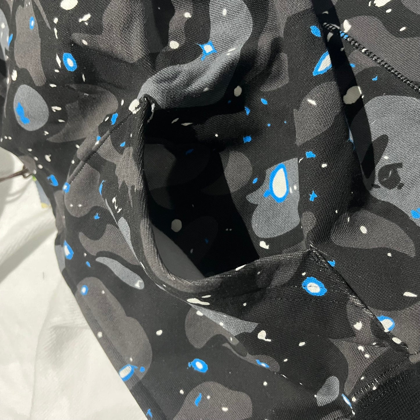 Campera Bape Space Camo Shark Full Zip Negro