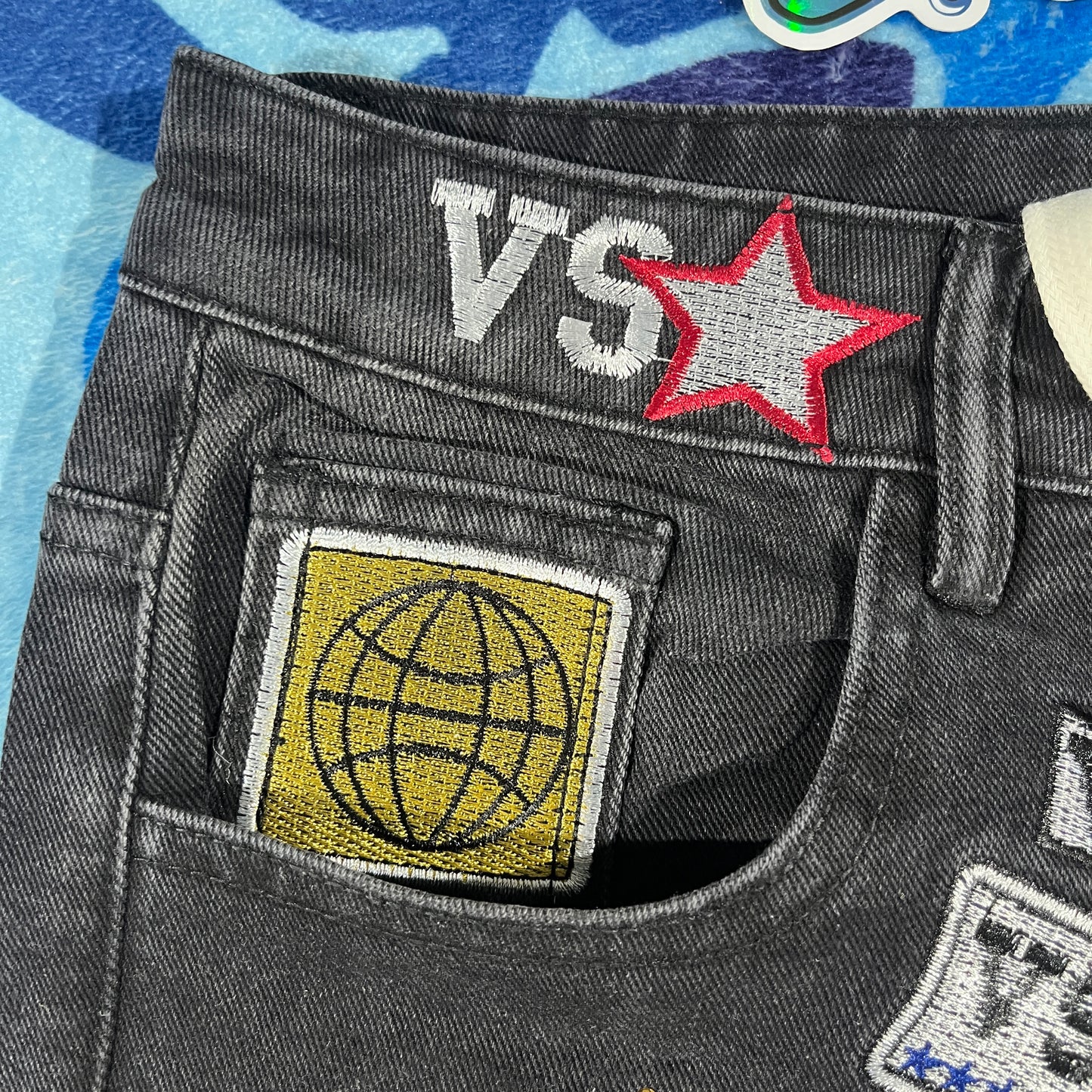 Bermuda Vale Forever Skittles Patch 1980s Denim 