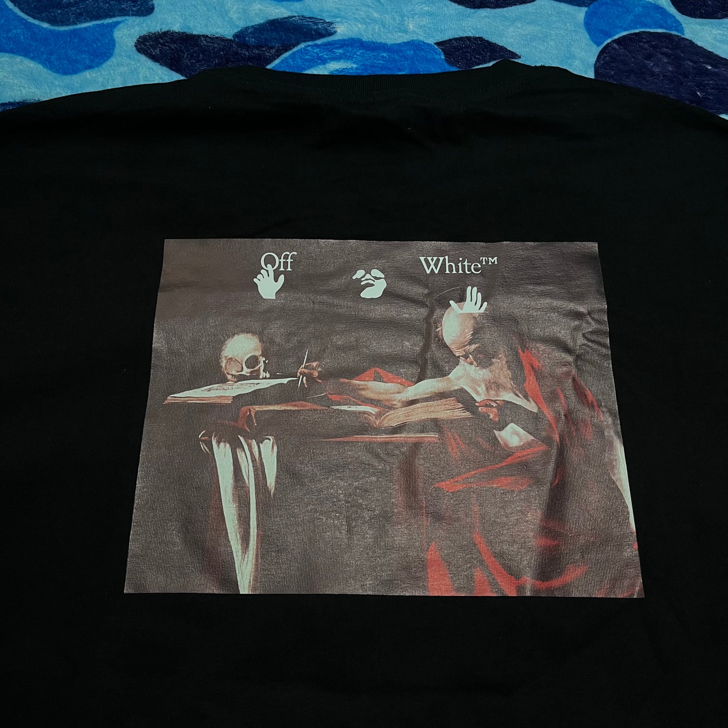 OFF-WHITE CARAVAGGIO JERSEY T-SHIRT BLACK