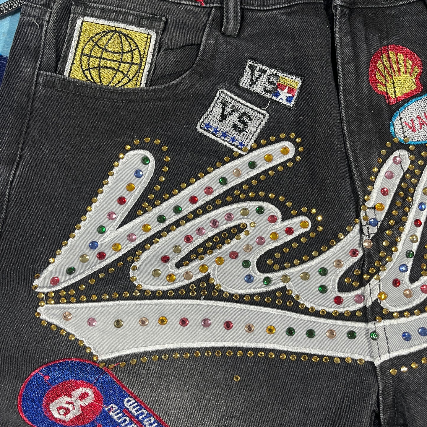 Bermuda Vale Forever Skittles Patch 1980s Denim 