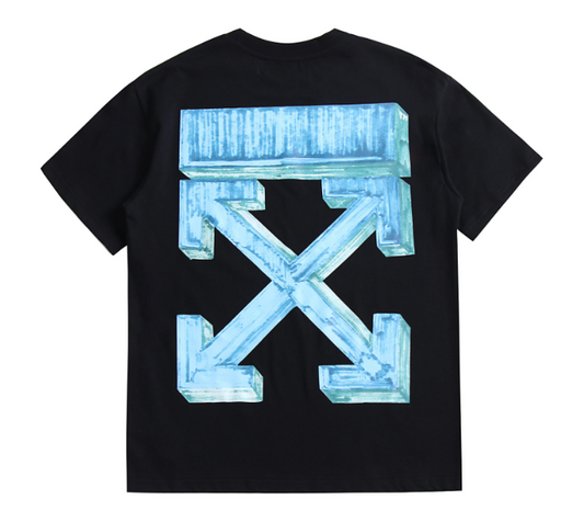 OFF-WHITE MARKER BLUE ARROWS TEE BLACK