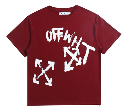 OFF-WHITE PAINT SCRIPT OVER SKATE S/S BURGUNDY