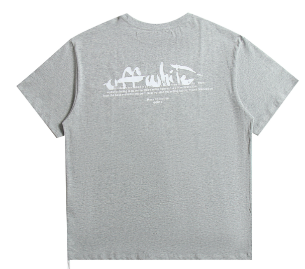 OFF-WHITE PAINT SCRIPT OVER SKATE S/S TEE GREY