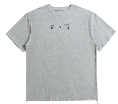 OFF-WHITE BLUE MARKER S/S OVER TEE GREY