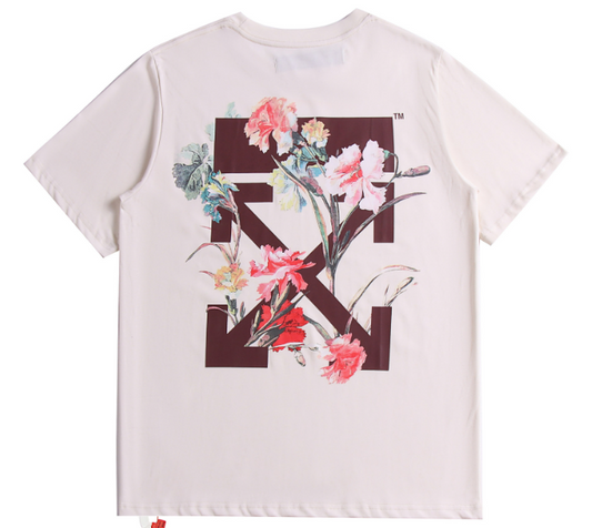 OFF-WHITE FLORAL ARROWS TEE TAN