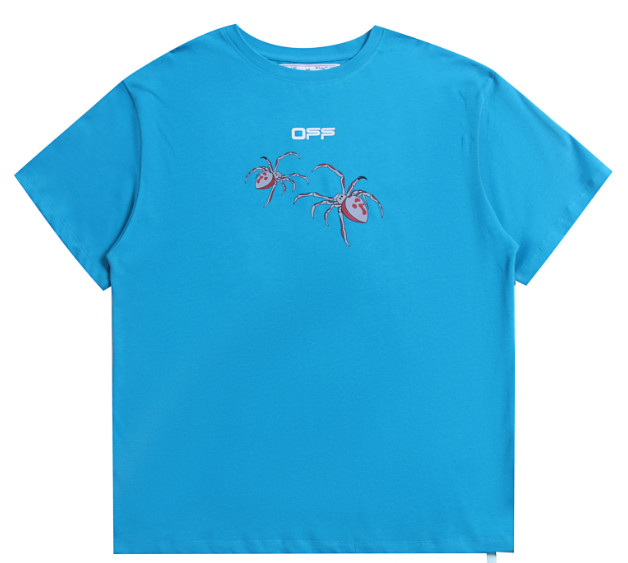 OFF-WHITE ARACHNO ARROWS T-SHIRT BLUE BURGUNDY