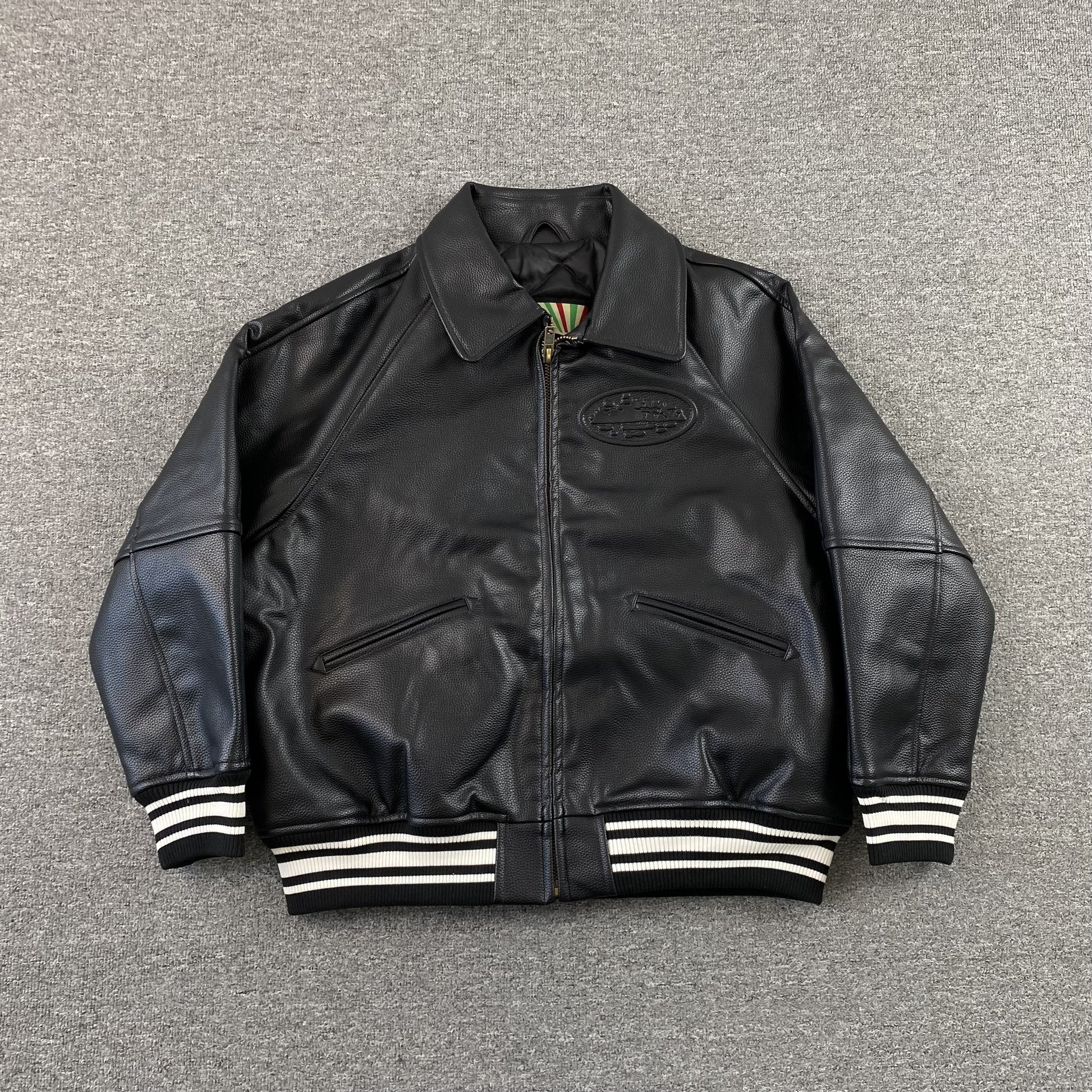 Corteiz-Leather-Jacket-Black-2-Drip Store Argentina