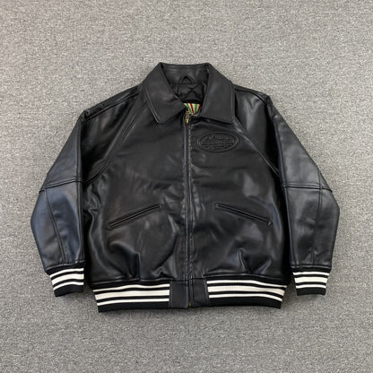 Corteiz-Leather-Jacket-Black-2-Drip Store Argentina