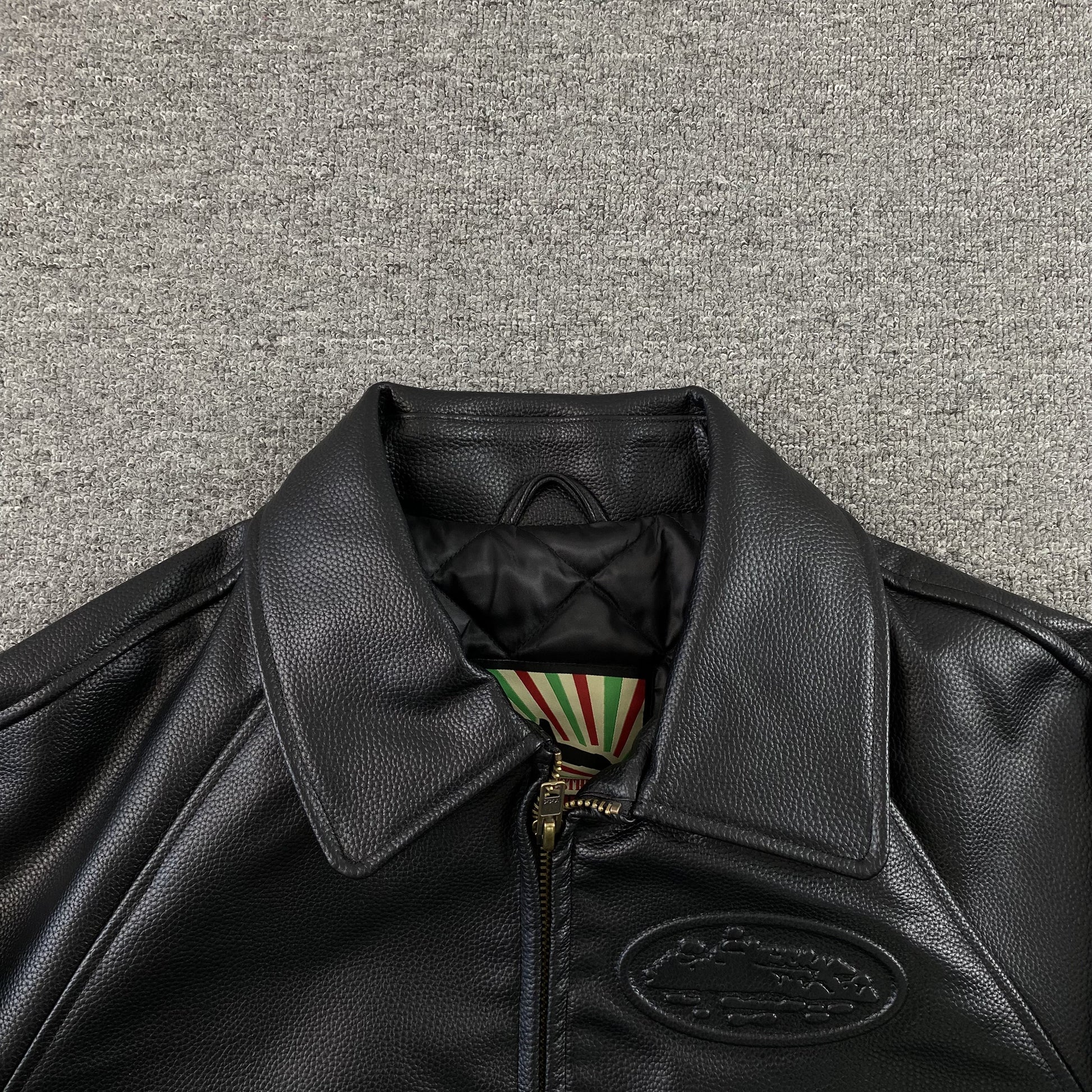 Corteiz-Leather-Jacket-Black-6-Drip Store Argentina
