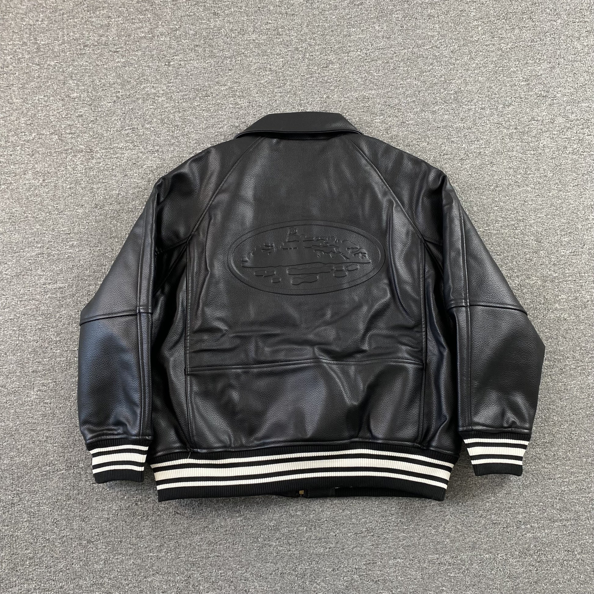 Corteiz-Leather-Jacket-Black-Drip Store Argentina