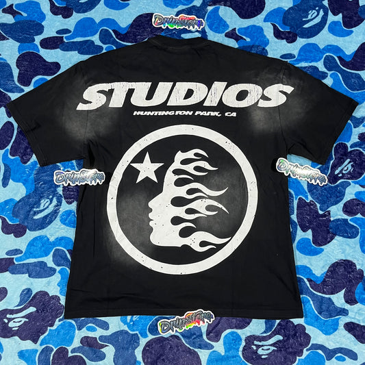 Remera Hellstar Cartoon Logo Glitter Negra XL