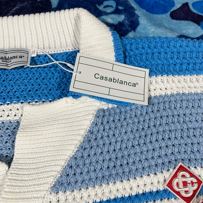 Conjunto Casablanca Crochet Blanco Celeste XXL