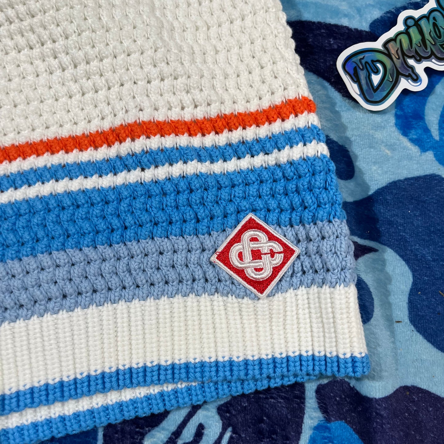 Conjunto Casablanca Crochet Blanco Celeste XXL