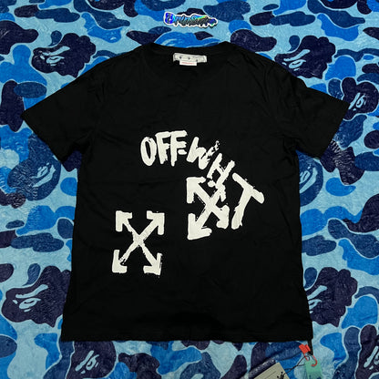 OFF-WHITE PAINT SCRIPT OVER SKATE S/S TEE BLACK