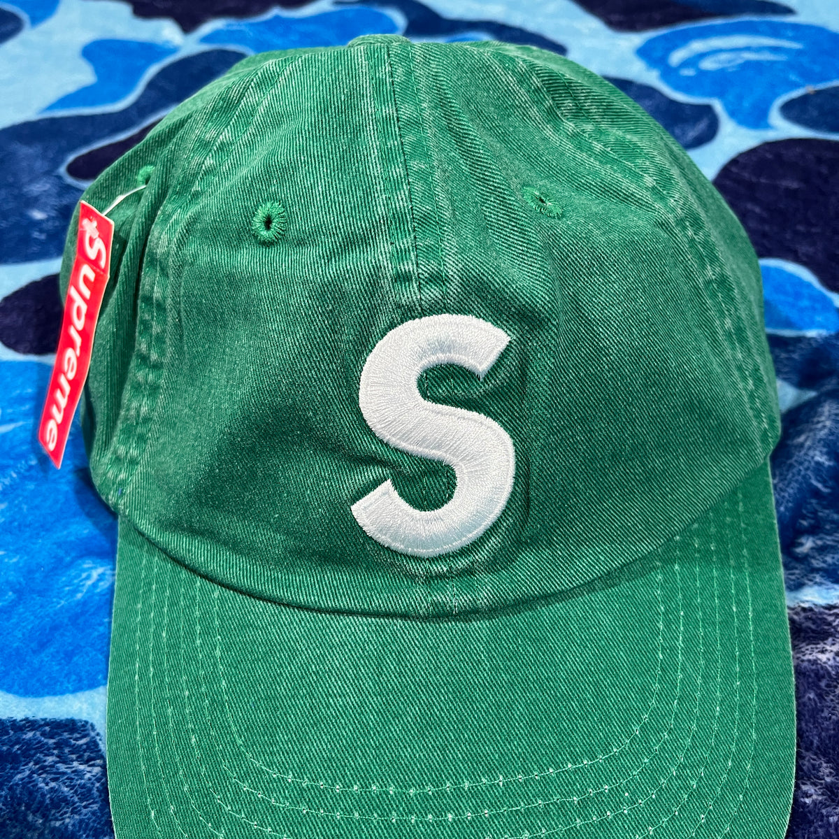 Gorra Supreme S Logo Verde