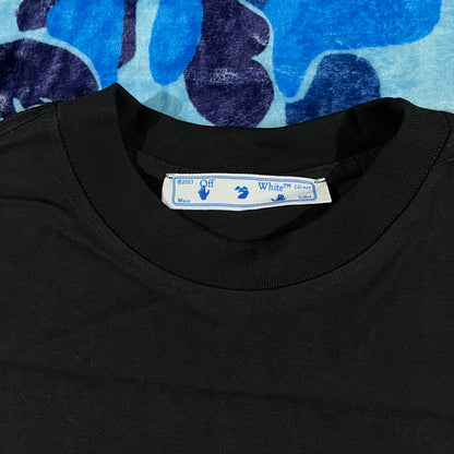 Remera Off White Wave Outline Diag Negra S