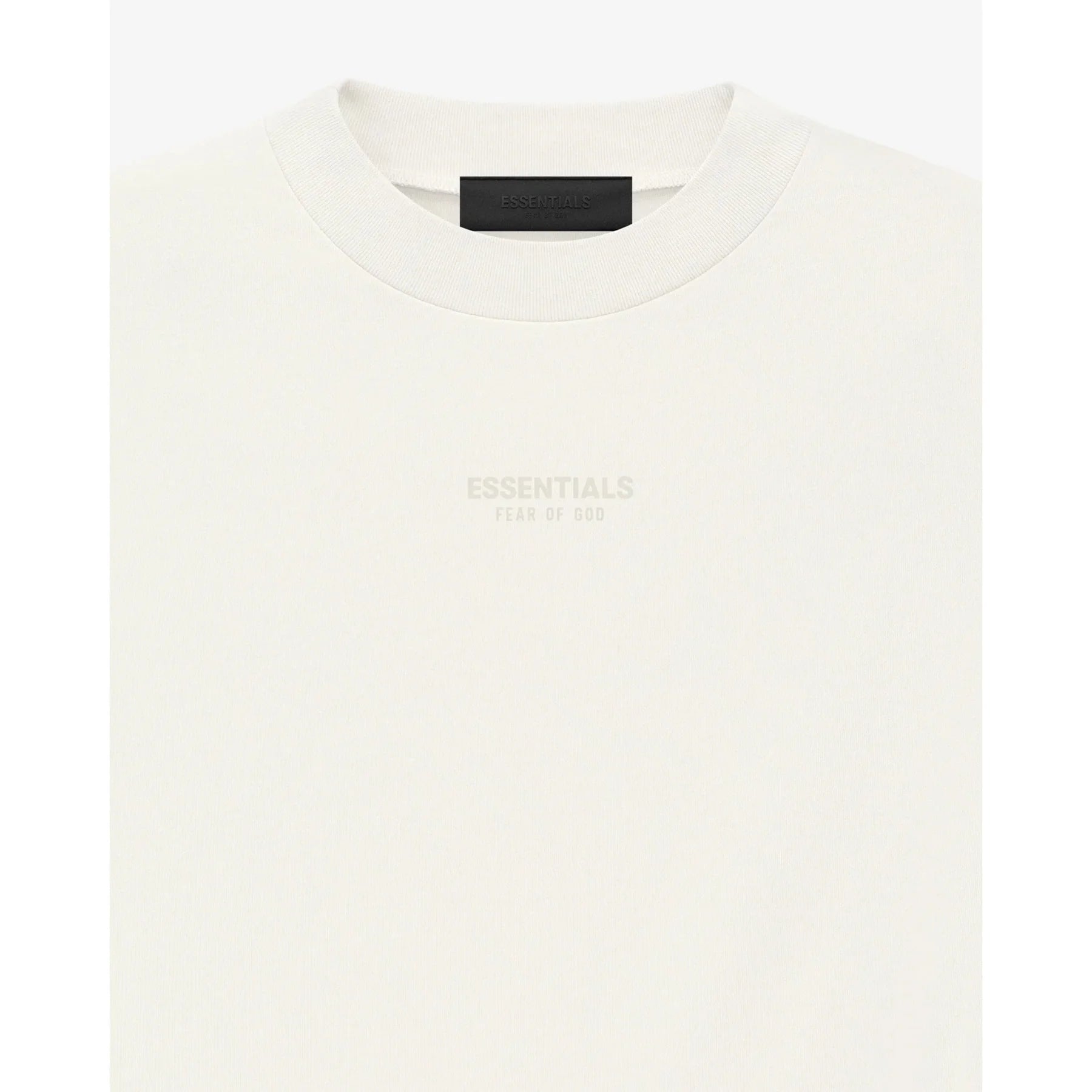 FEAR OF GOD ESSENTIALS SMALL LOGO TEE CLOUD DANCER