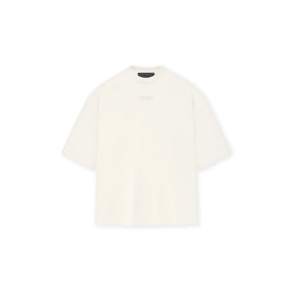 FEAR OF GOD ESSENTIALS SMALL LOGO TEE CLOUD DANCER