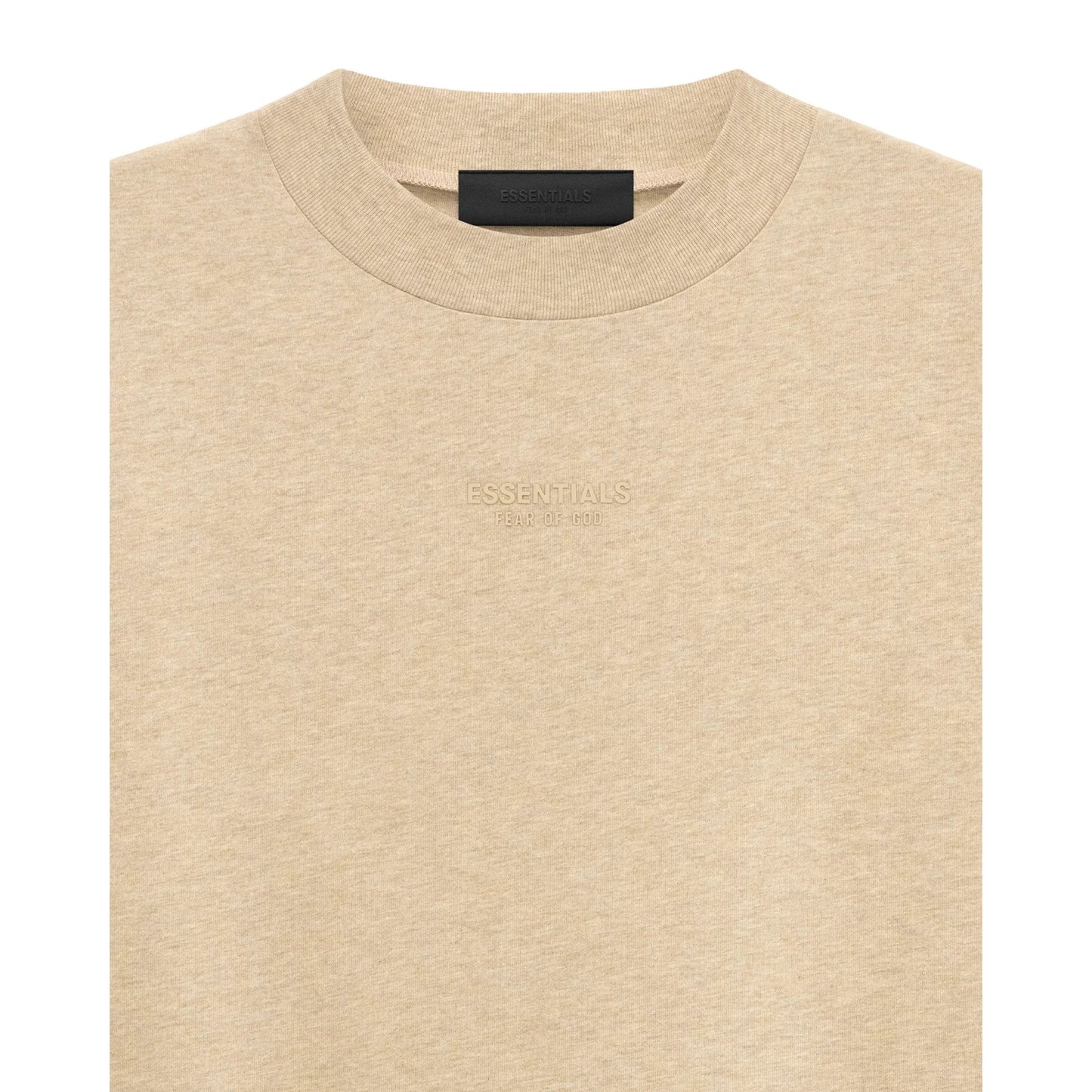 FEAR OF GOD ESSENTIALS SMALL LOGO TEE GOLD HEATHER