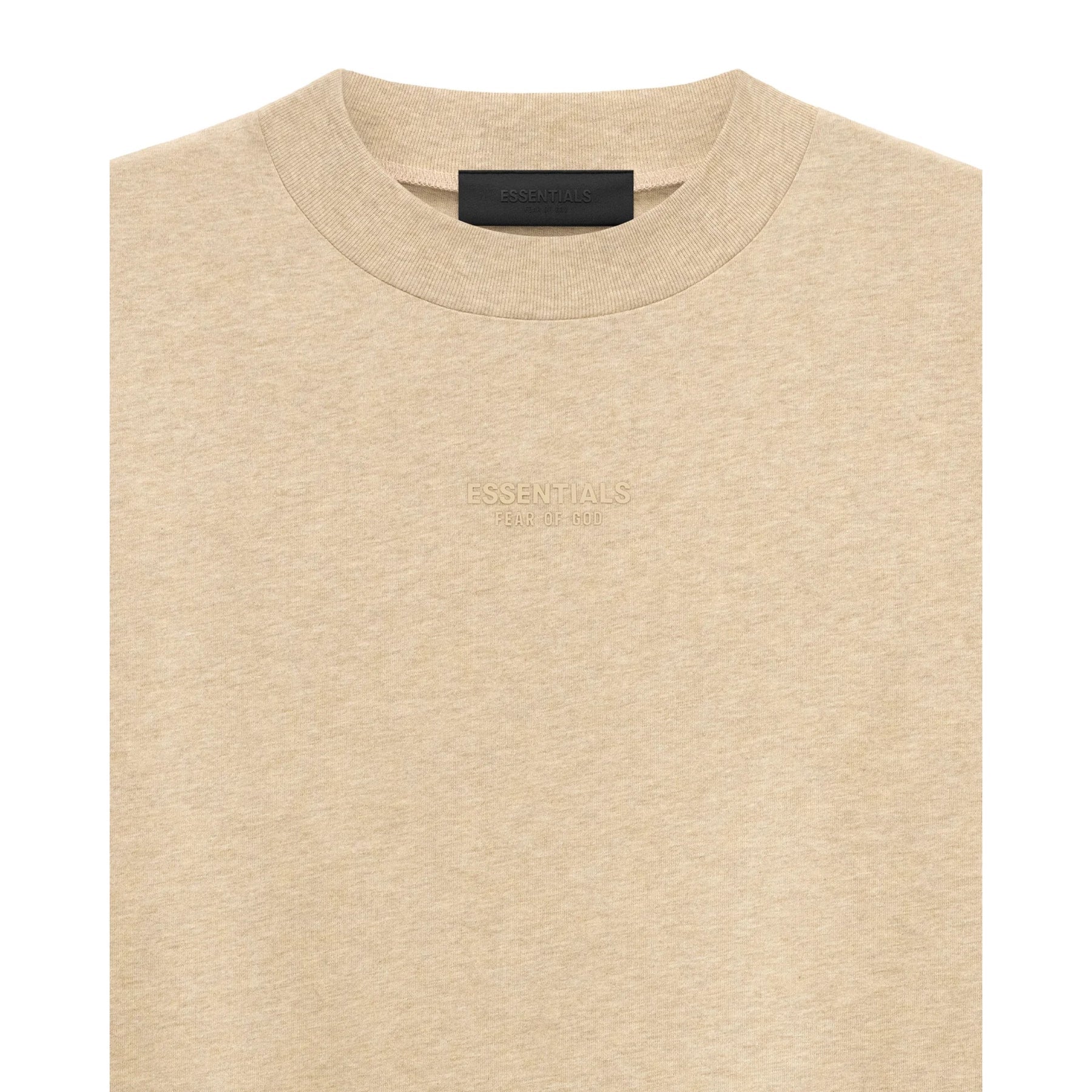 FEAR OF GOD ESSENTIALS SMALL LOGO TEE GOLD HEATHER