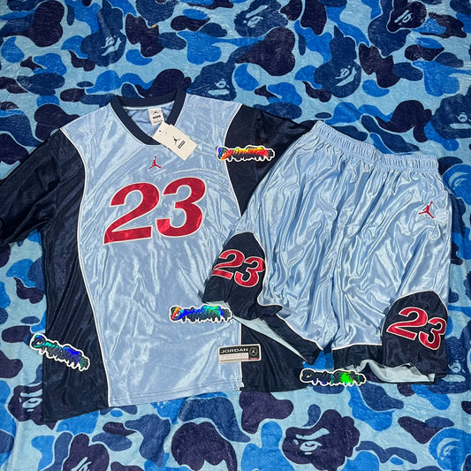 Conjunto Supreme Jordan Warm Up Celeste