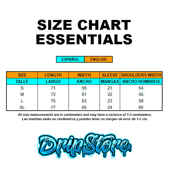 SIZE CHART FEAR OF GOD ESSENTIALS