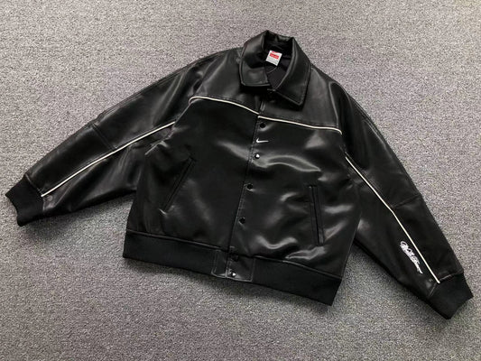Supreme-Nike-Leather-Varsity-Jacket-Black-2-Drip Store Argentina